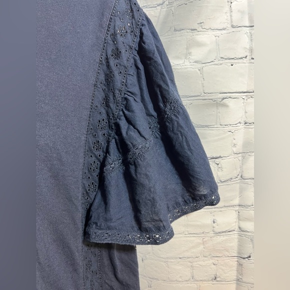 Banana Republic Knit Eyelet Top Navy Size Small - Picture 5 of 5